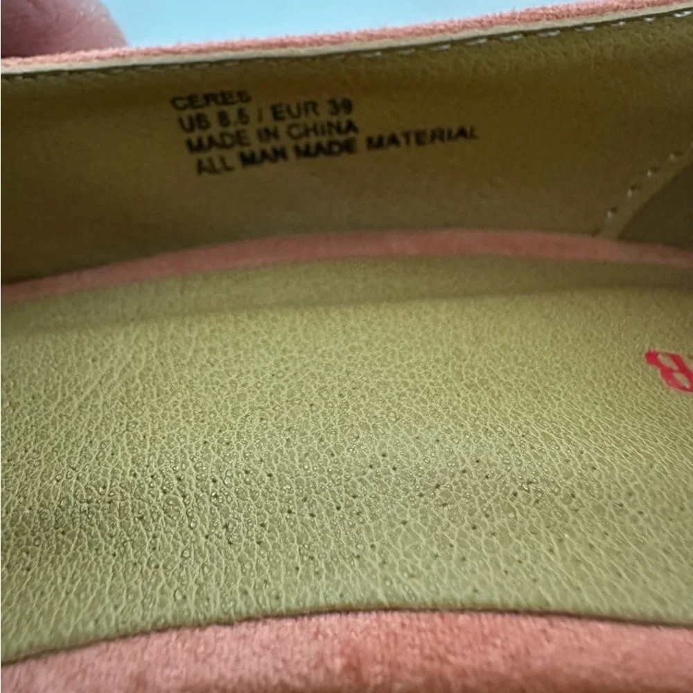 NIB JustFab Ceres Coral Suede Platform Wedge Heels Y2K Size 8.5
